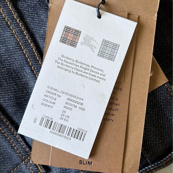 Burberry Postcard Motif Japanese Selvedge Jeans NWT size 25” - Picture 12 of 12